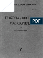 Filozofia Si Doctrina Corporatista Manoilescu 1924