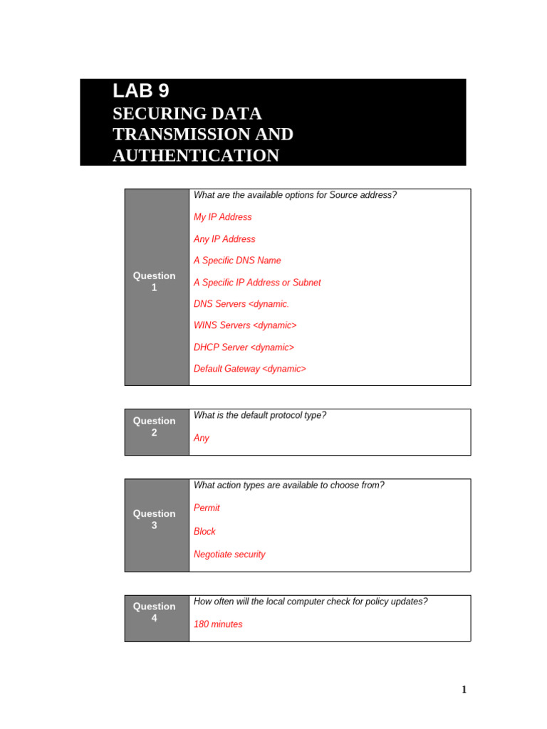 Data Transmission Security Lab Guide | PDF | Ip Address | Computer Network