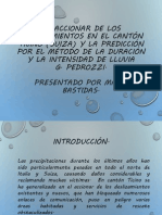 El Accionar de Los Deslizamientos en El Cantón