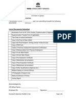 Document Submission Checklist TCS