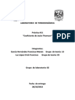Práctica 11 Laboratorio de Termodinámica