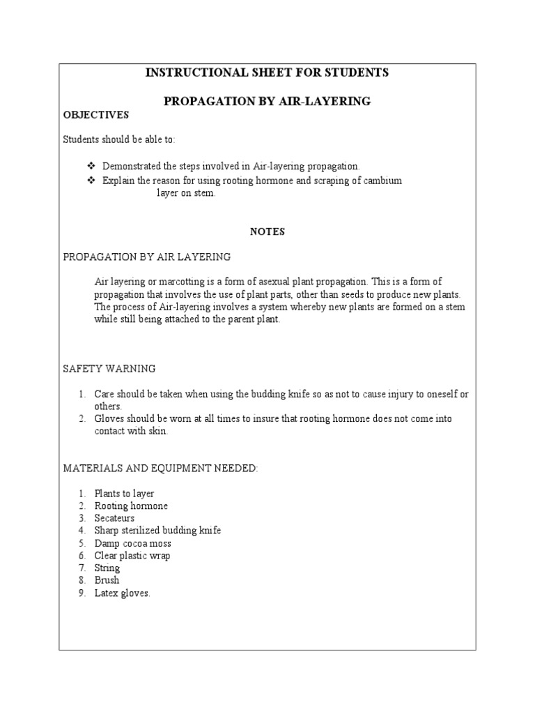 Air Layering Propagation Guide | PDF | Plants | Biology