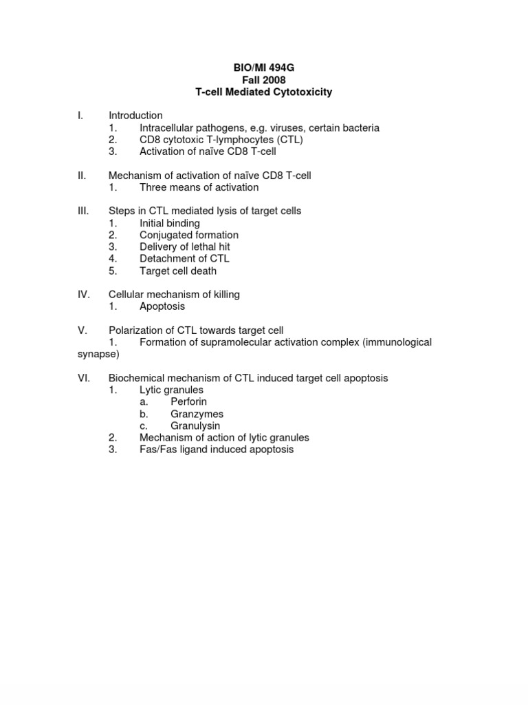 T-Cell Cytotoxicity Explained | PDF | Cytotoxic T Cell | T Cell