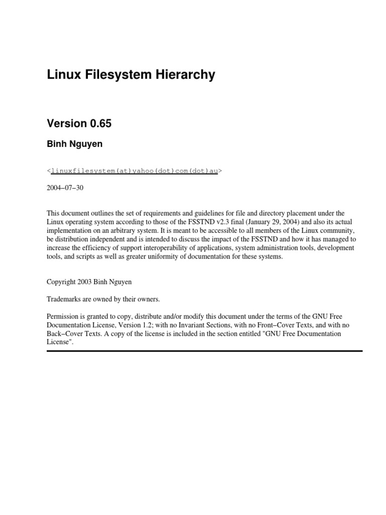 Linux Filesystem Hierarchy | PDF
