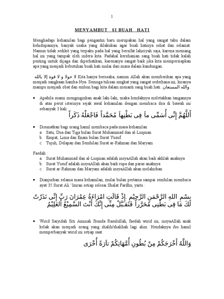 Doa Semasa Kehamilan