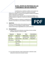 Determinacion Del Aporte de Proteinas de Los Alimentos Consumidos