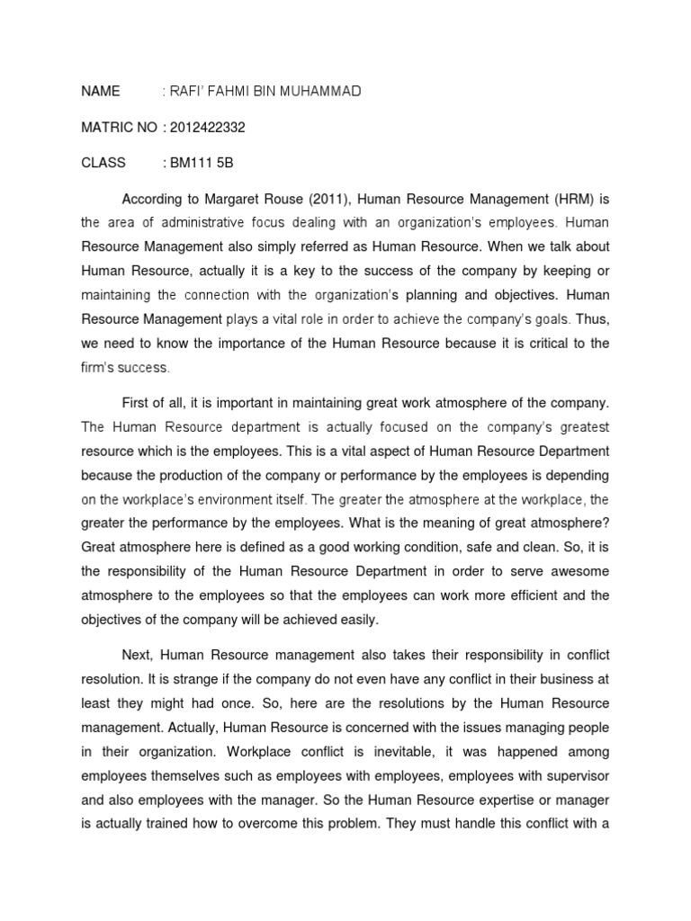 Human Resource Management PDF Human Resource Management Employment