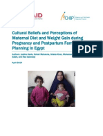 Cultural Beliefs and Perceptions of Maternal Diet and Weight Gain during Pregnancy and Postpartum Family Planning in Egypt