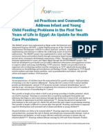 Recommended Practices and Counseling Messages to Address Infant and Young Child Feeding Problems in the First Two Years of Life in Egypt