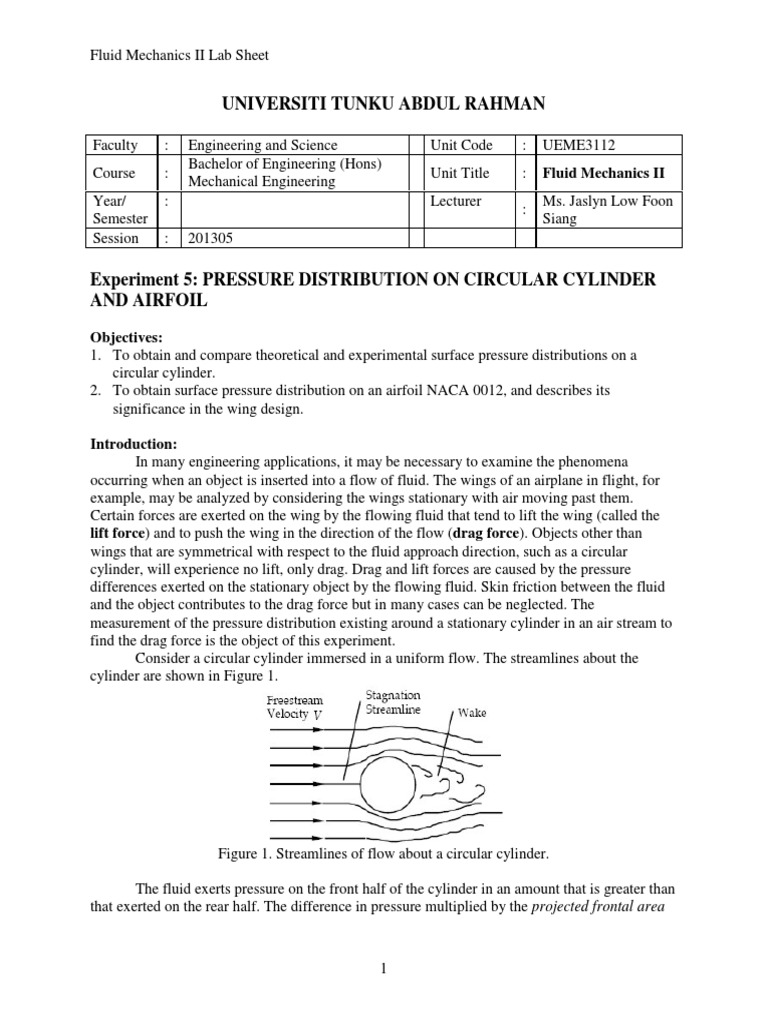 Pressure Distribution on Cylinders and Airfoils | PDF | Boundary Layer ...