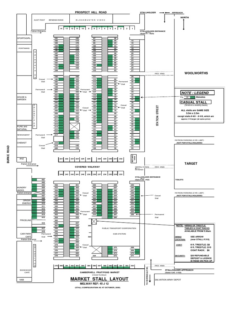 Camberwell Market Stall Layout Plan | PDF