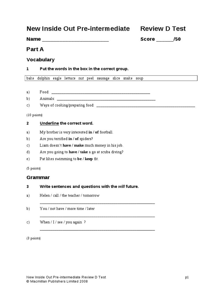 Review D Test | PDF