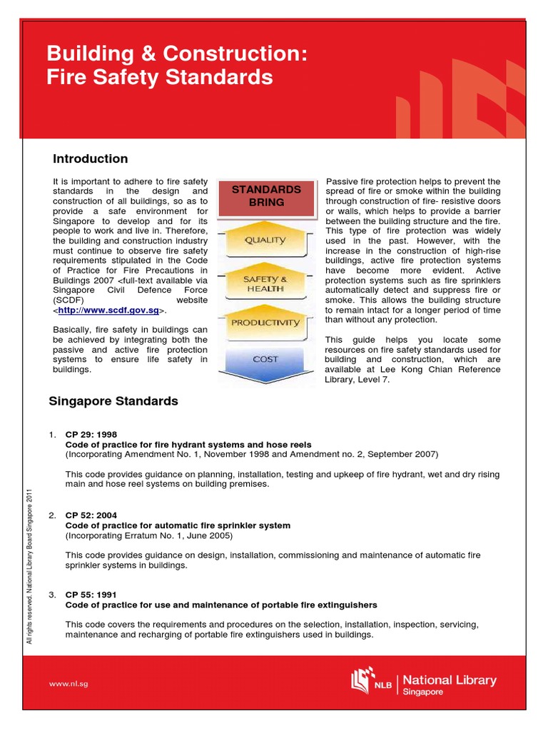 Fire Safety Standards in Singapore | PDF | Fire Protection | Fire Safety