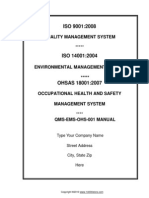 Ims Iso 9001 Iso 14001 Ohsas 18001 Documentation Package