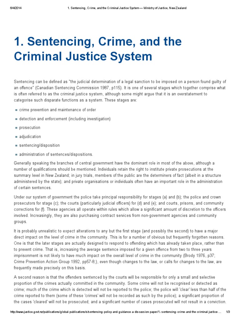1 Sentencing Crime And The Criminal Justice System PDF Sentence 