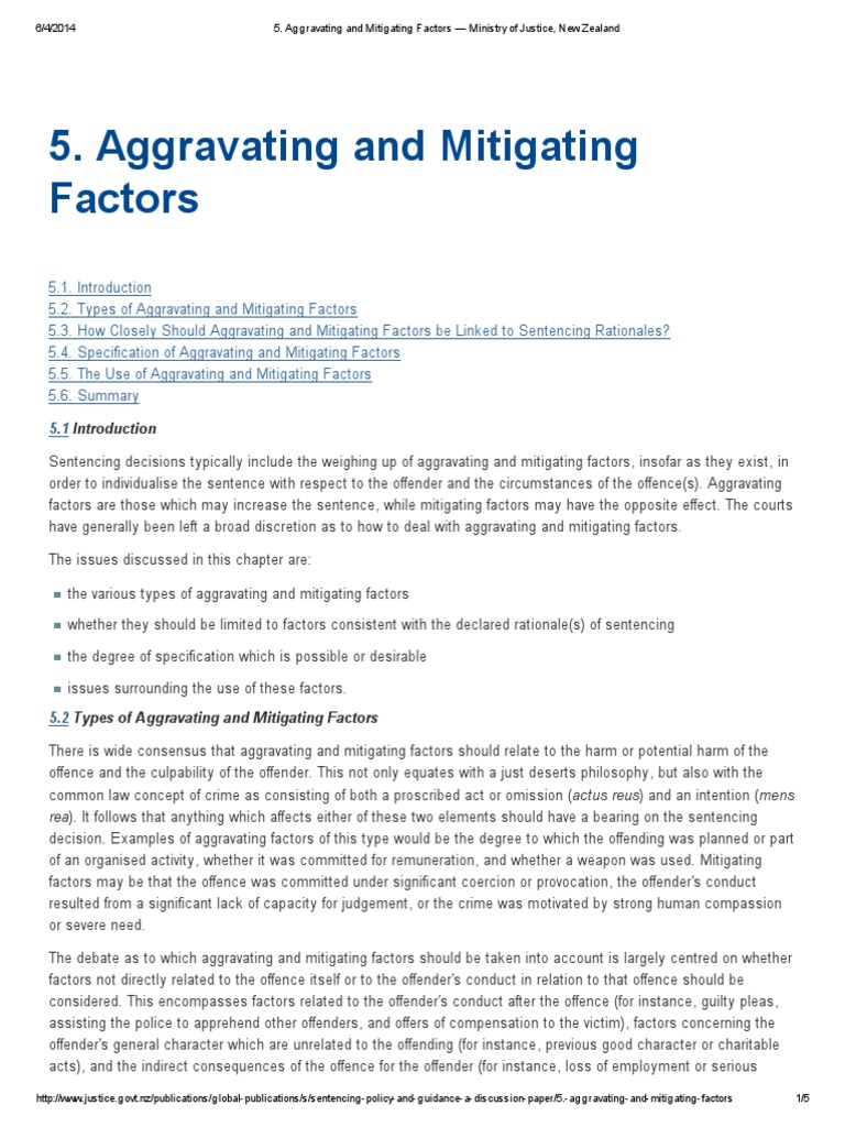Aggravating and Mitigating Factors in Sentencing | PDF | Mitigating ...