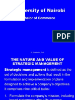 Nature and Value of Strategic Management Bcom DBA 401