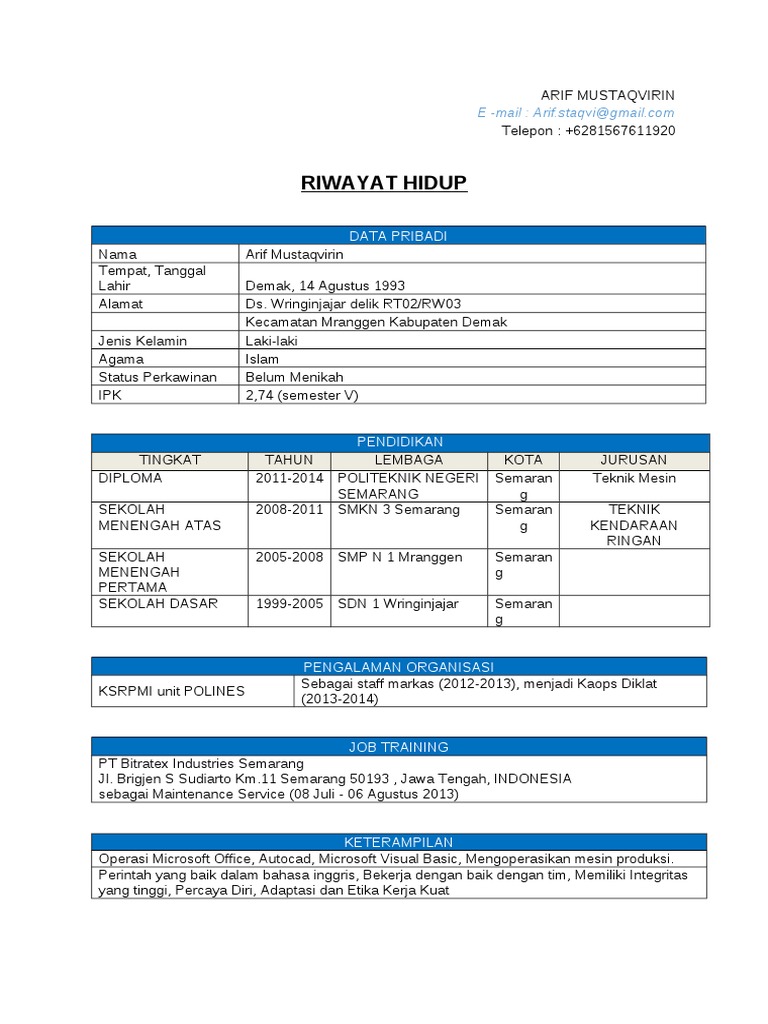 Arif CV | PDF