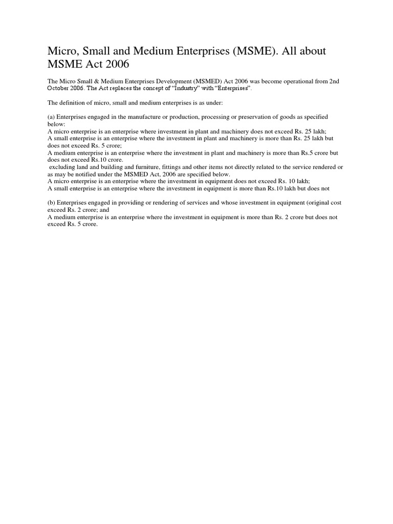 Micro, Small and Medium Enterprises PDF