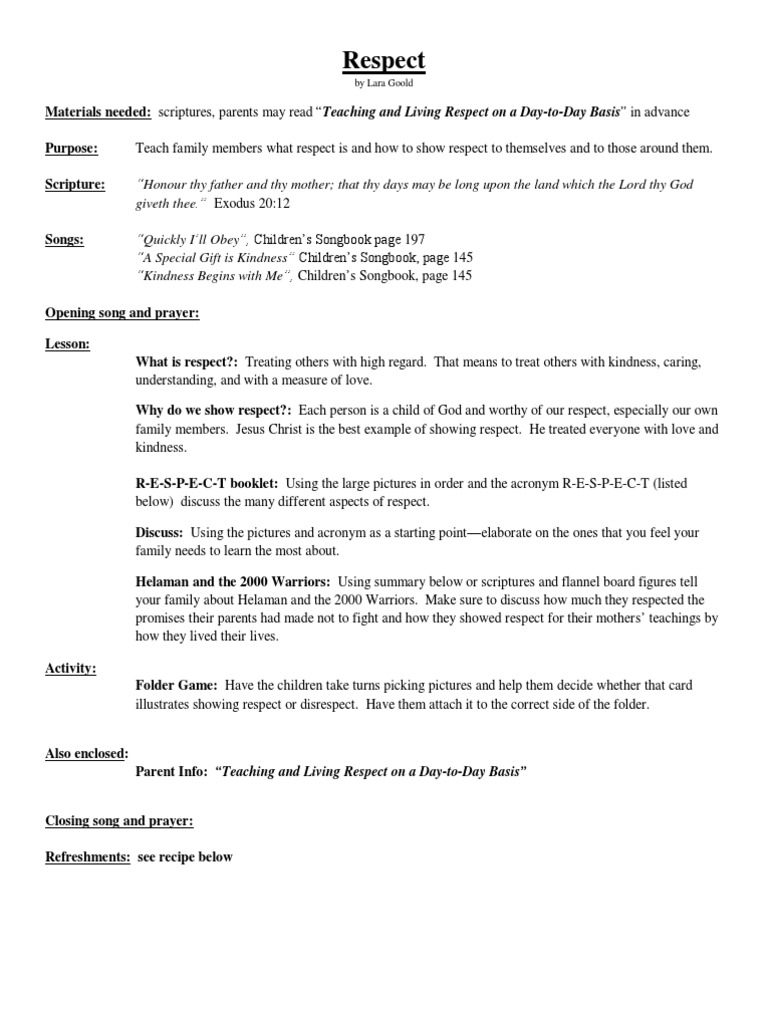 1 page essay about respect picture