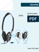 Digital Stereo Headphone Noise Cancelling DJ Style Adjustable Headband Impedance: 32 Ohms GHP38628