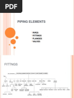 Piping Elements: Pipes Fittings Flanges Valves