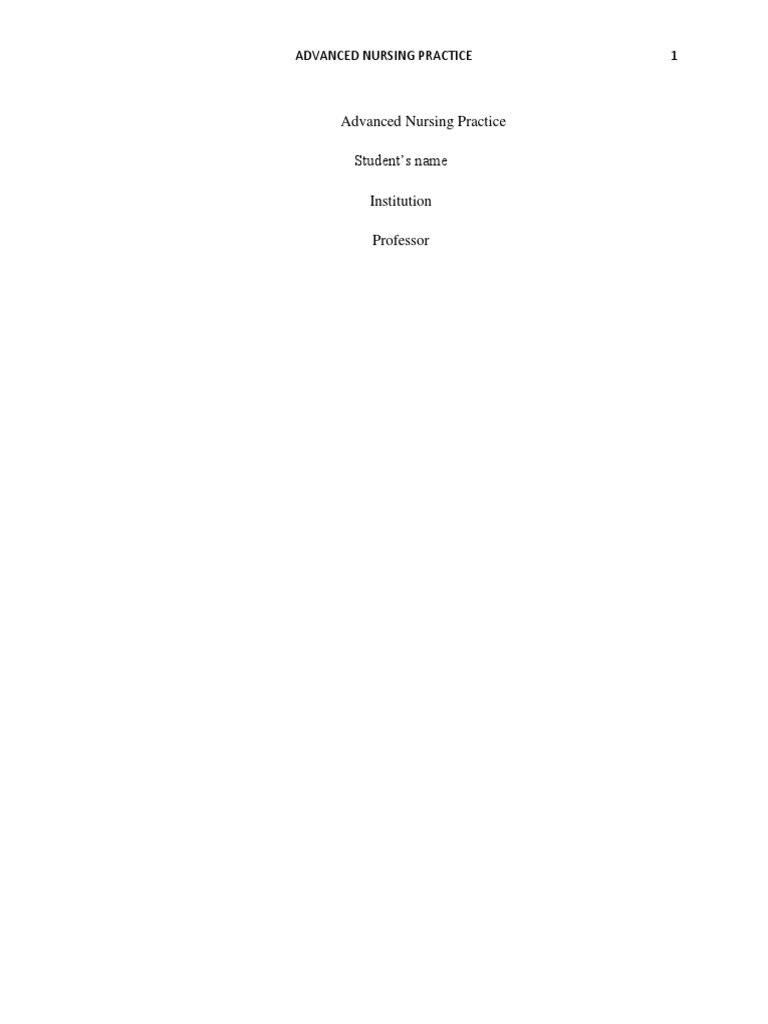 Advanced Nursing Practice | PDF | Nursing | Critical Thinking