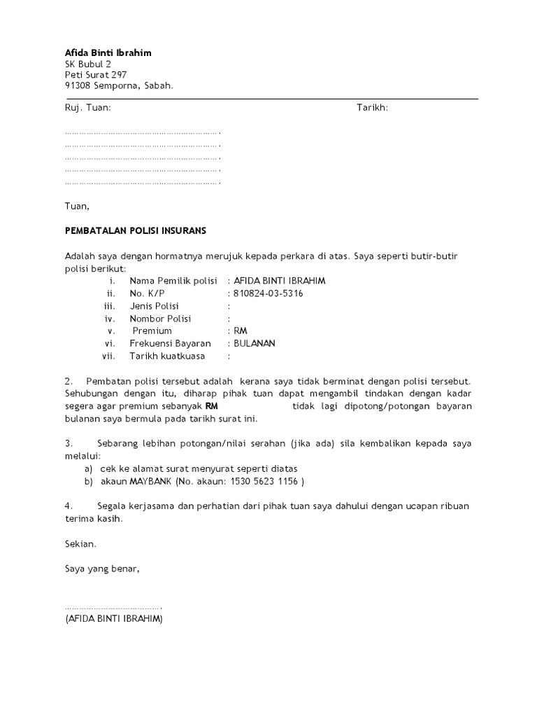 Batal Insurans Pdf