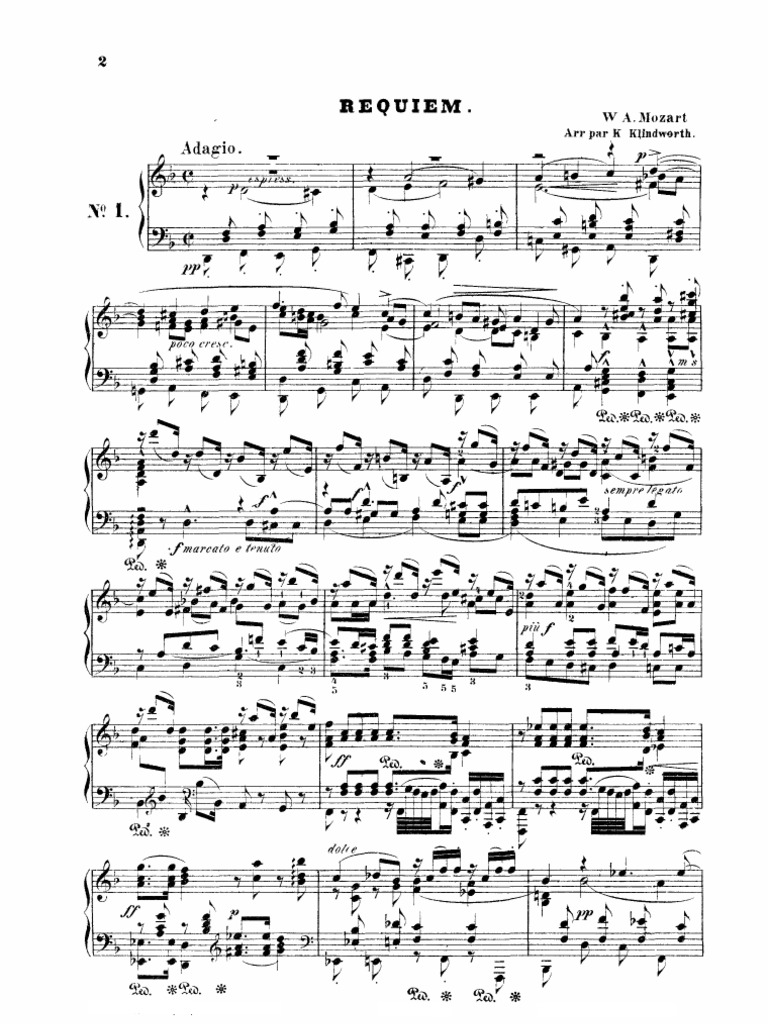 Requiem Sheet Music PDF Mozart Family Wolfgang Amadeus Mozart