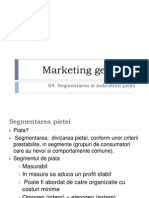 Marketing, S4, Segmentare Si Indicatori