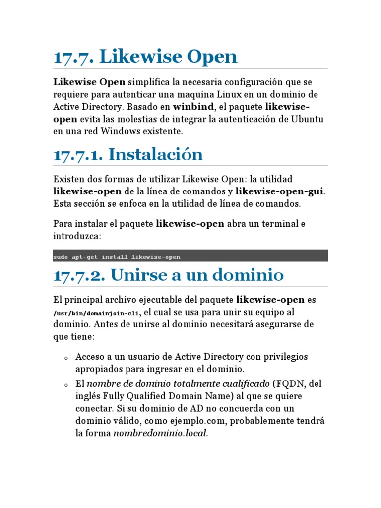 Likewise Open | PDF | Directorio Activo | Arquitectura de Computadores