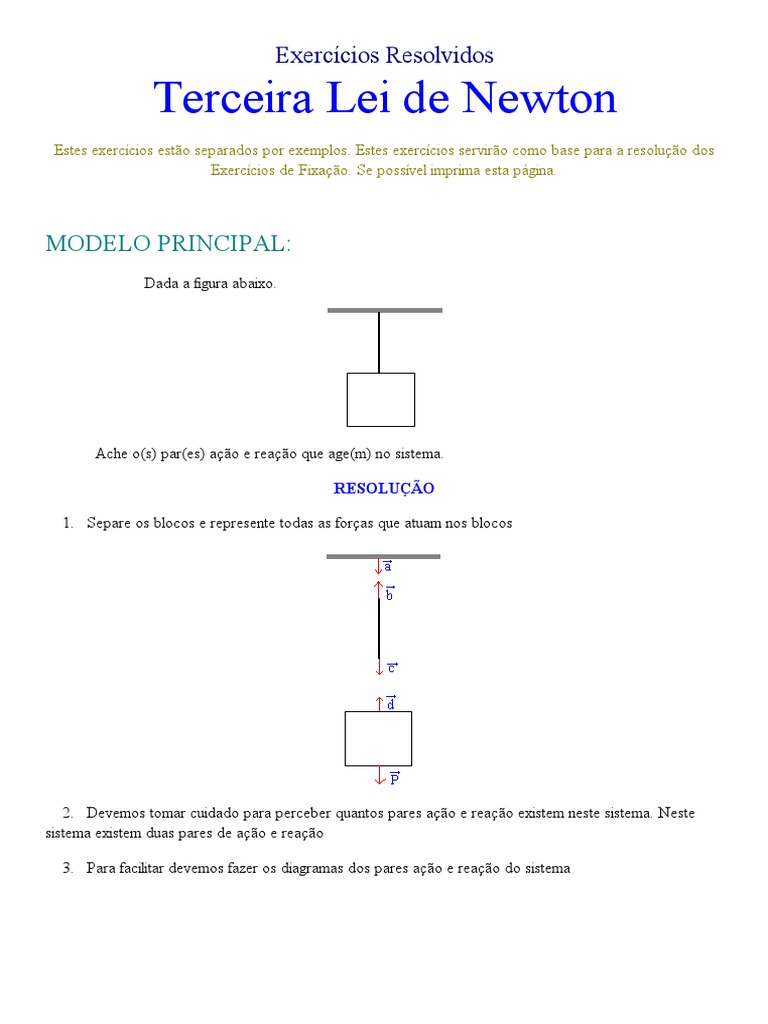 3 Lei De Newton Exercicios Resolvidos Blocos