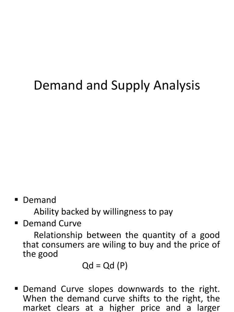 Demand and Supply Analysis | PDF | Supply (Economics) | Elasticity ...