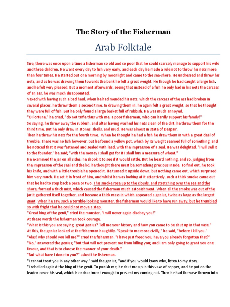 Arab Folktale: The Story of The Fisherman | PDF