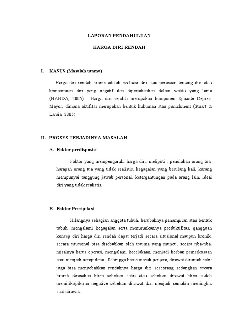 LP harga diri rendah LP harga diri rendah