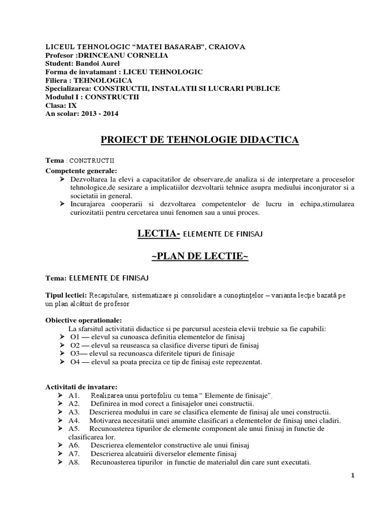 Plan Lectie Complet | PDF