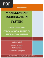 Download Semester 2 Assgn 2 Cyber Crime  EthicalSocial impact of IS by Zahid Nazir SN23027496 doc pdf