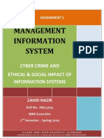 Semester 2 Assgn 2 Cyber Crime & Ethical/Social impact of IS