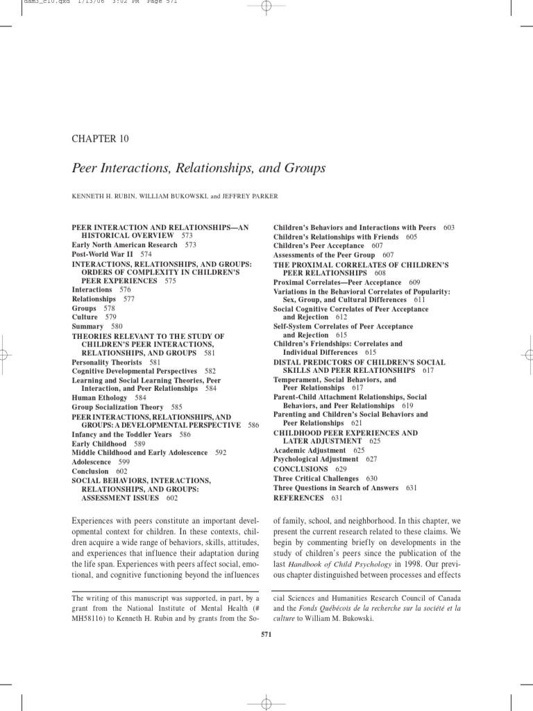 Understanding Peer Relationships in Childhood | PDF | Friendship ...