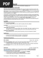 Alex Senior Net Developer Resume