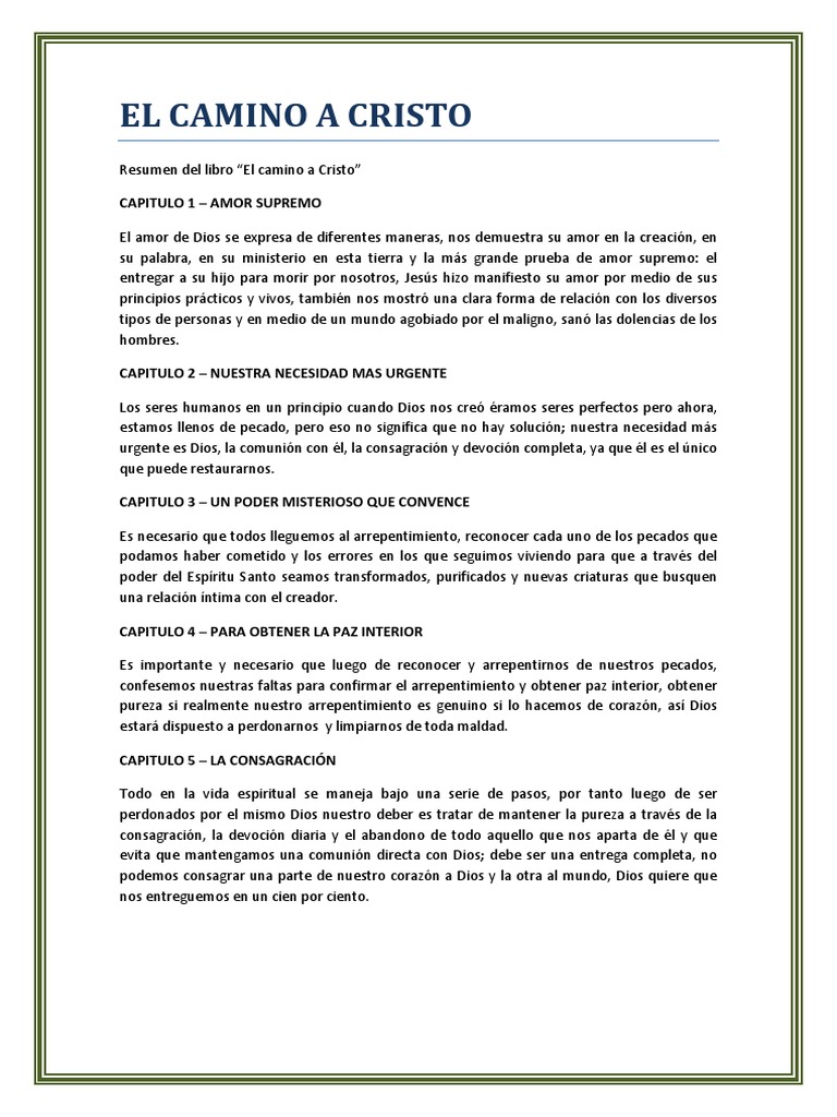 El Camino A Cristo | PDF | Fe | Amor