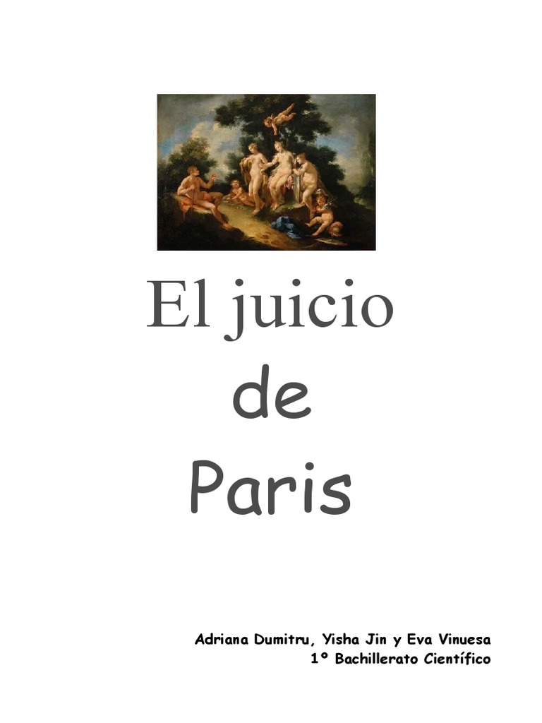El Juicio de Paris París (mitología) Mitología griega