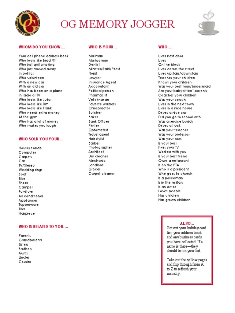 Og Memory Jogger PDF Business