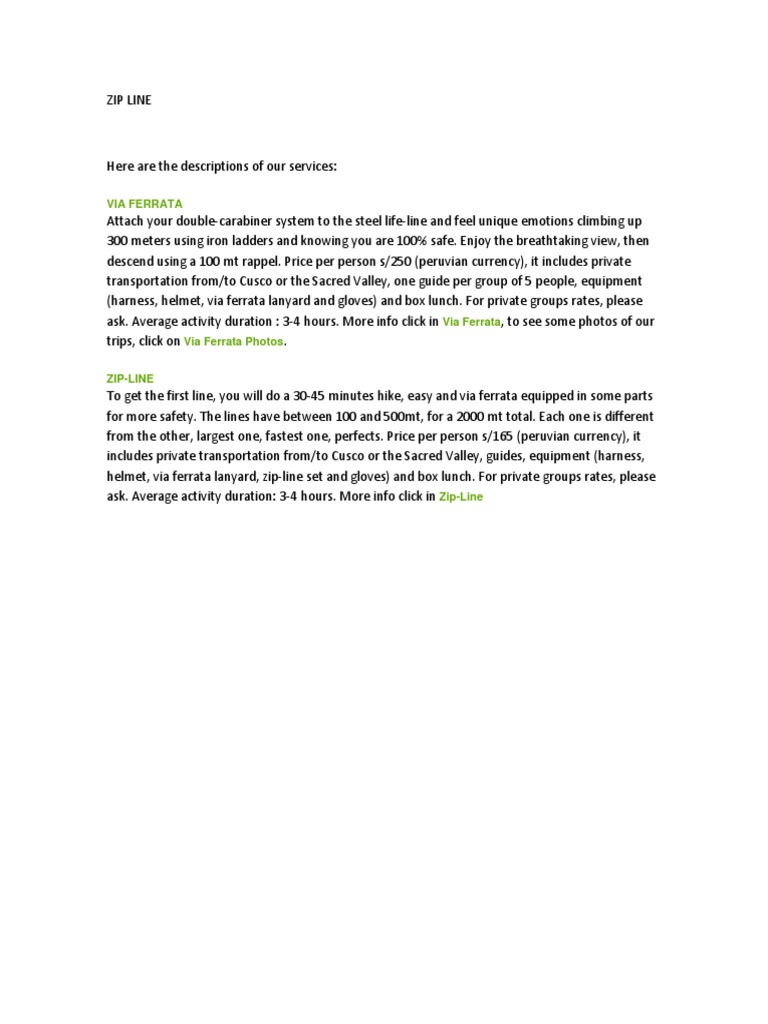 Zip Line | PDF