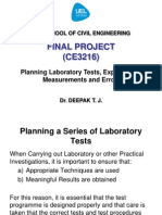 Planning Laboratory Tests Experimental Measurements and Errors1