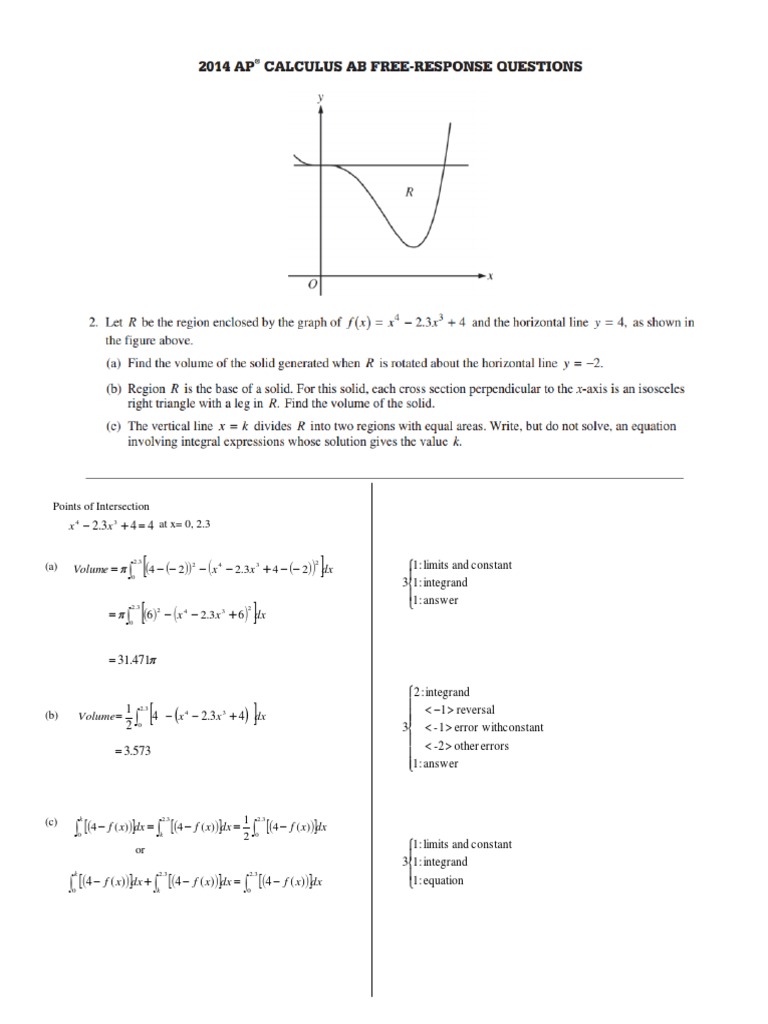 Calculus Volume Integrals Analysis | PDF | Teaching Methods & Materials