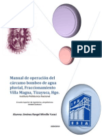 Manual de Operación Del Cárcamo Bombeo de Agua Pluvial - 1