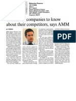 Crucial for companies to know about their competitors, says AMM