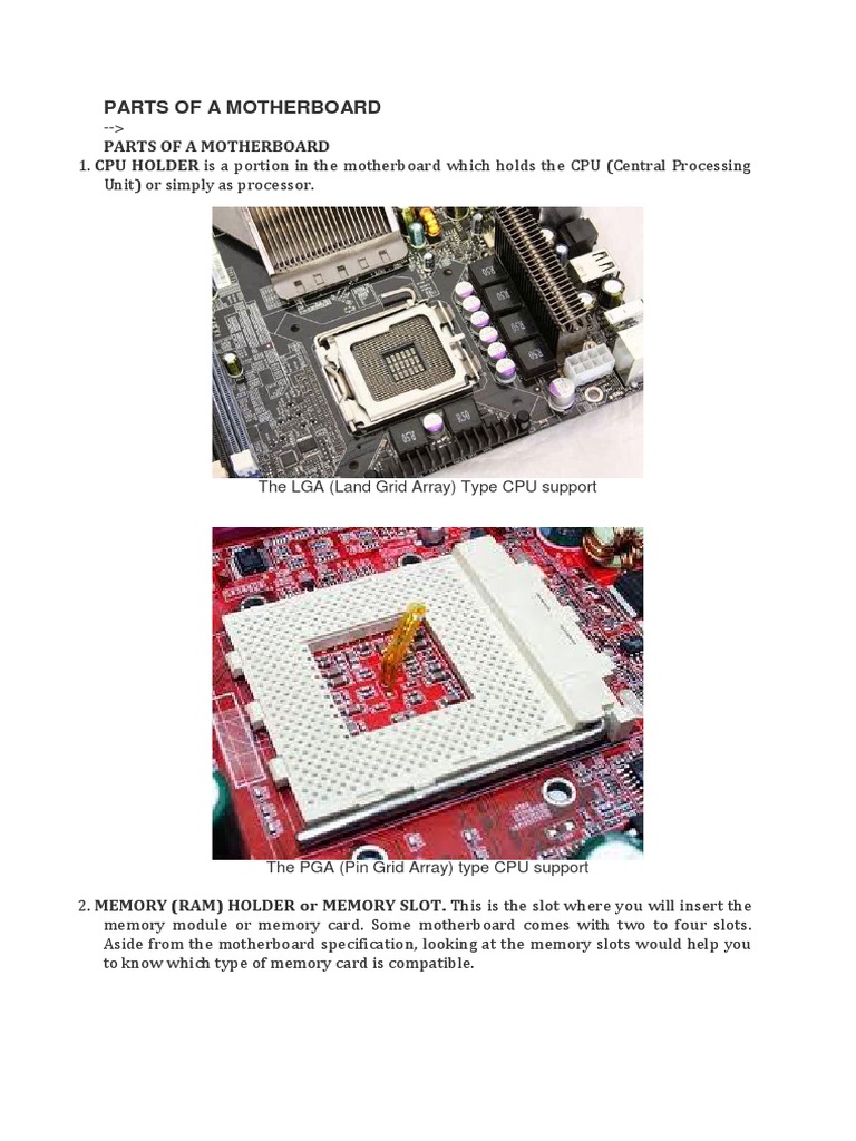 parts of a motherboard Physical Layer Protocols Classes Of Computers