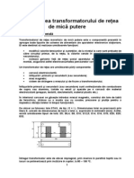 Proiectarea Transformatorului de Retea de Mica Putere